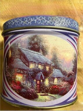 Cottagecore VNTG ‘92 Thomas Kincaid mini candle tin Nostalgia Enchanted Cottage